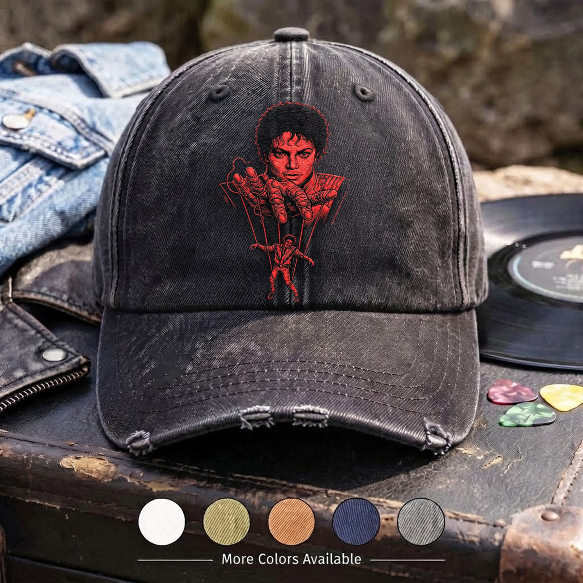 MJA Red Stage Puppet Denim Cap
