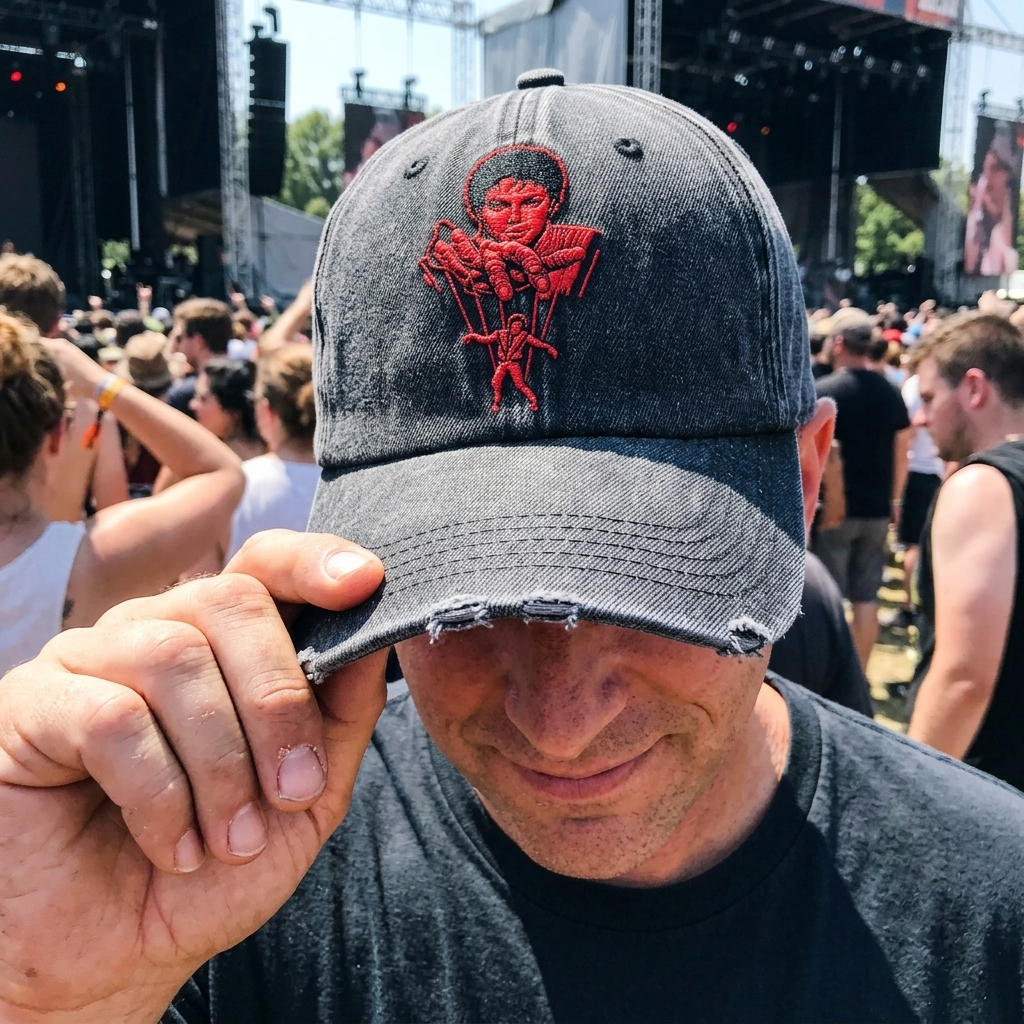 MJA Red Stage Puppet Denim Cap