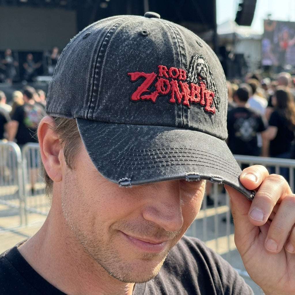 RZO Red Logo Portrait Denim Cap