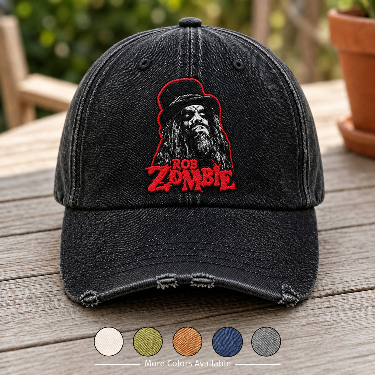 RZO Top Hat Portrait Denim Cap